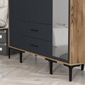 Dulap pentru haine, Hommy Craft, Kumsal STR, 160x47.5x201.4 cm, PAL, Nuc / Antracit