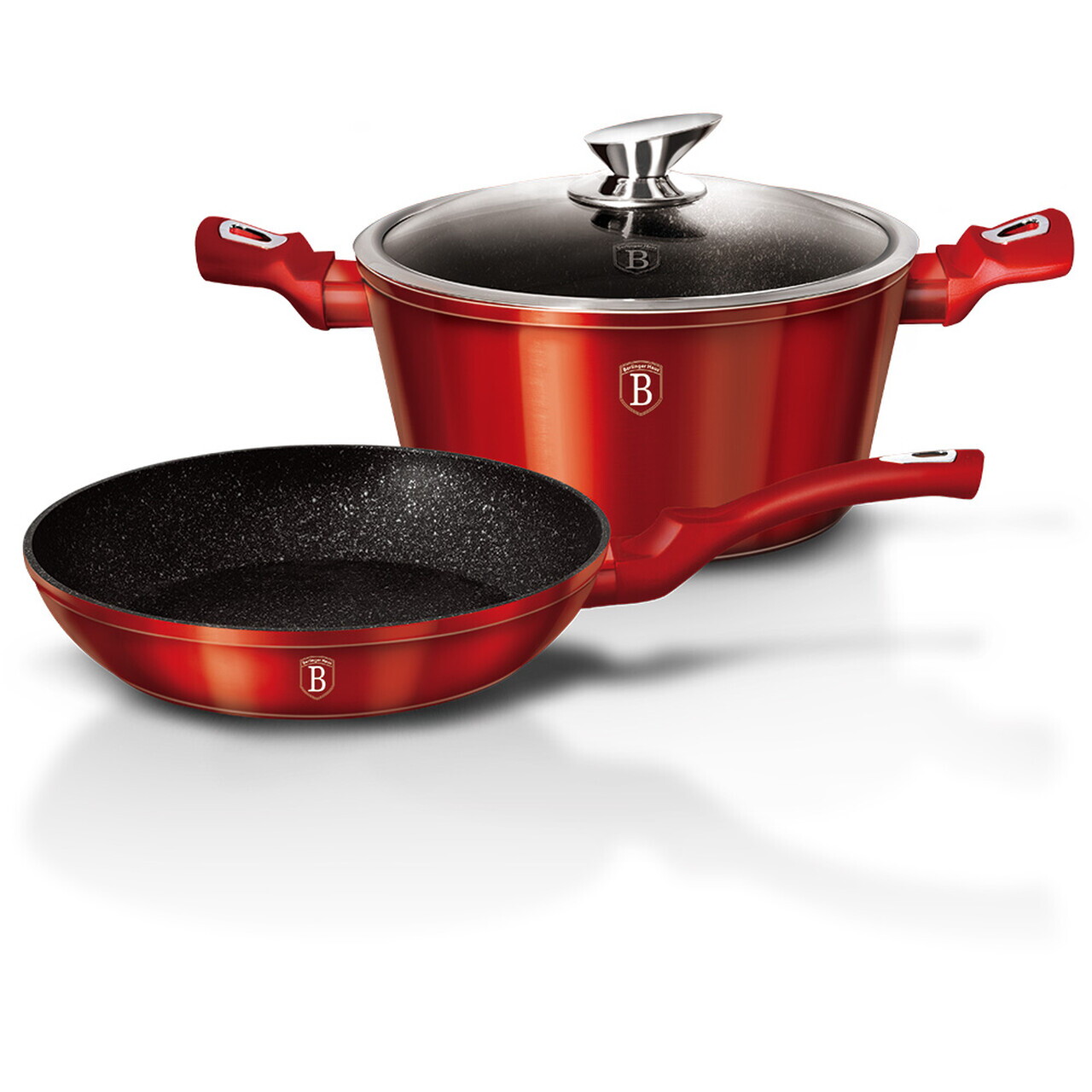 Set pentru gatit Berlinger Haus, Burgundy, 3 piese, aluminiu forjat, rosu - imagine 6