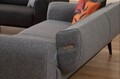 Canapea extensibila cu 3 locuri, Artie, 560ARE2911, Lemn de fag / PAL, Gri deschis