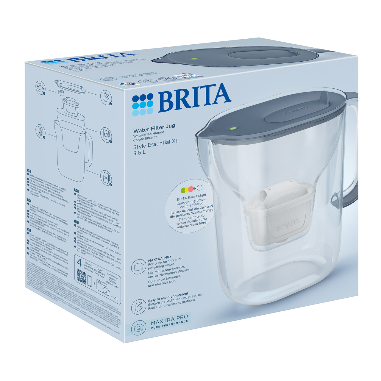 Cana filtranta BRITA Style Essential 3,6 L Maxtra Pro (Stone Blue) - imagine 9