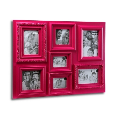 Rama foto Melody, Versa, 7 fotografii, 47x53 cm, plastic, fucsia