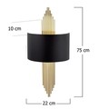 Aplica de perete, 616 - A, Opviq, 22 x 10 x 75 cm, 1 x E27, 40W, negru/auriu