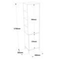 Dulap multifunctional, Locelso, VI1-W, 45x173.6x35.5 cm, Alb