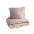 Lenjerie de pat dubla Kian, Homla, 3 piese, 160x200 cm, bumbac/in, bej