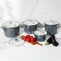 Oala emailata cu capac Optimum, Emalia Olkusz, 1.3 L, otel carbon, gri