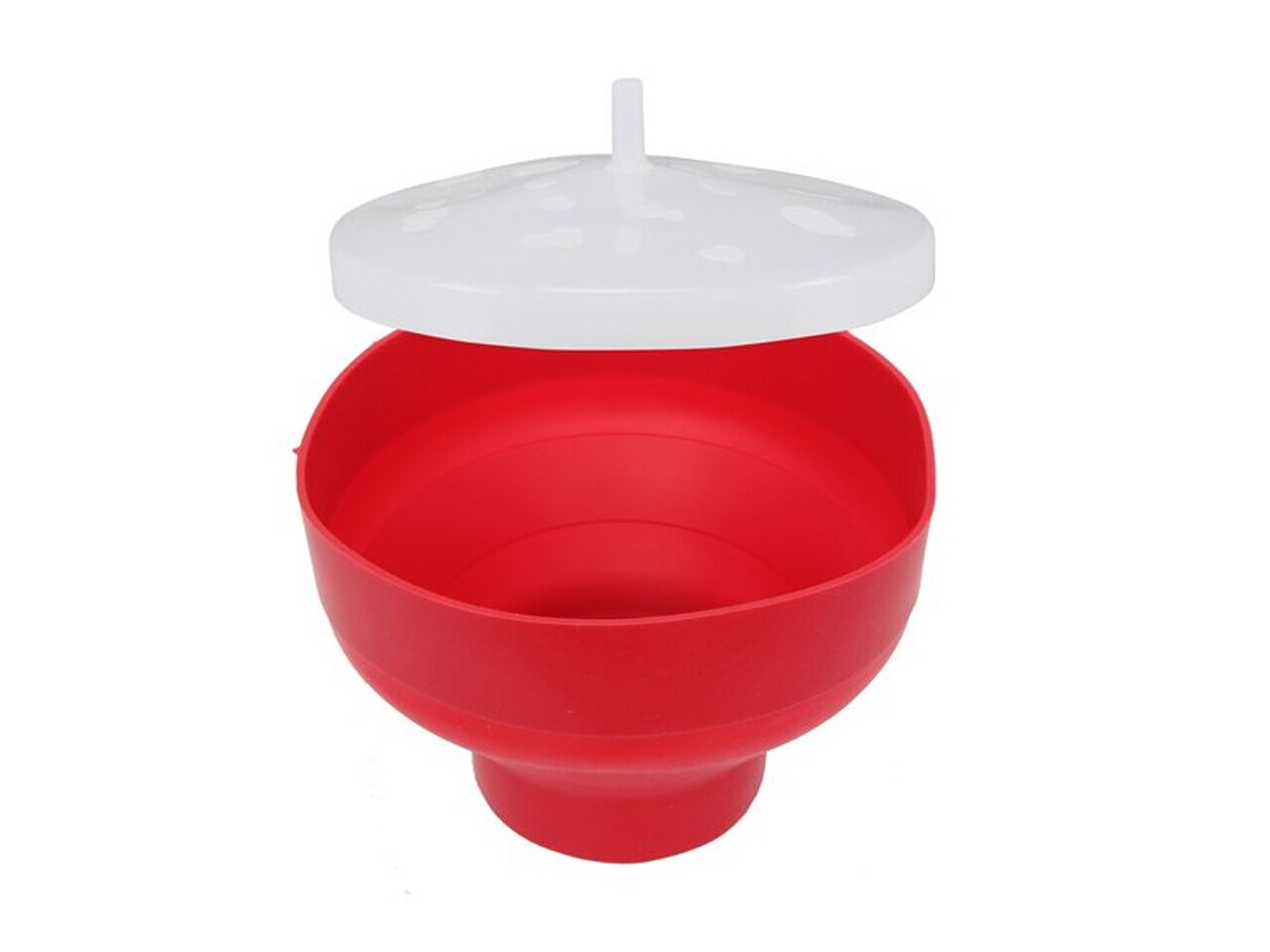 Aparat popcorn pentru cuptorul cu microunde Beper, 2.5 L, silicon, rosu/alb — imaginea 4