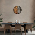 Decoratiune de perete, Vegvisir, 50% lemn/50% metal, ø56 cm, Nuc negru