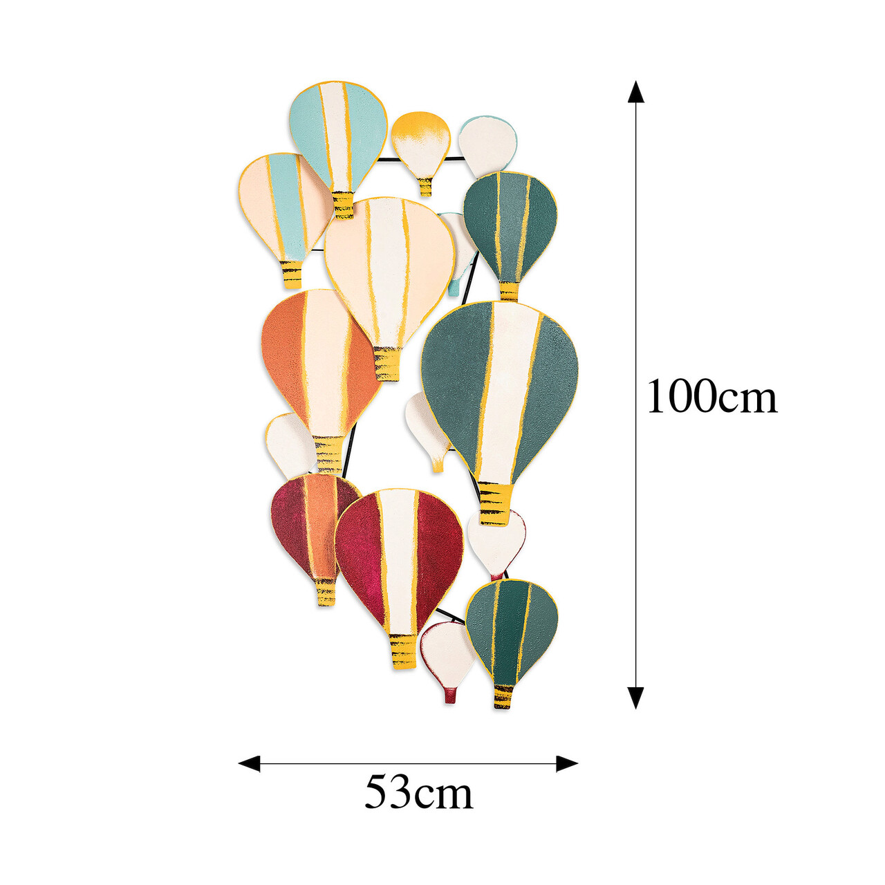 Decoratiune de perete, Kapadokya, Metal, 105 x 53 cm, Multicolor