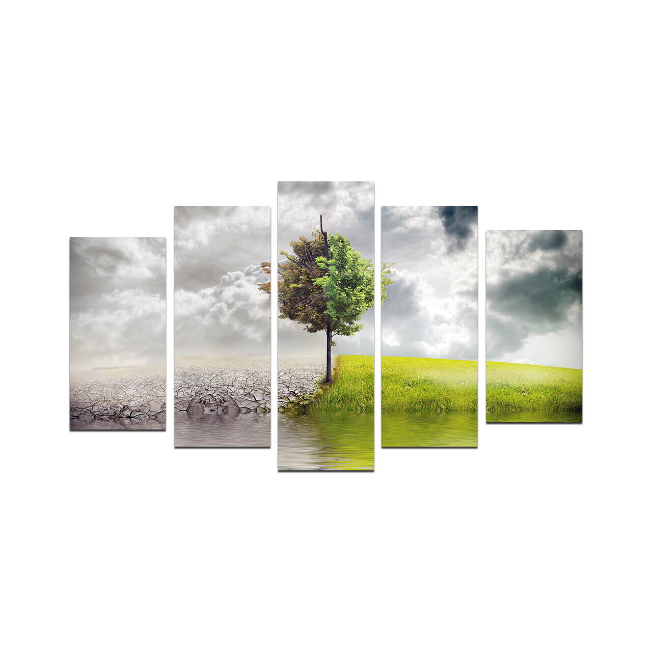 Tablou decorativ MDF, 5M-9, 20 x 60 cm, Multicolor — imaginea 2