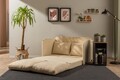 Canapea extensibilă cu 2 locuri, Futon, 859FTN2872, Metal , Crem