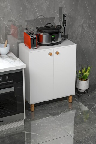 Dulap multifunctional, Hanah Home, Toriva W, 70x91x35 cm, PAL, Pin Atlantic / Alb