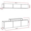 Comoda TV cu raft Line, Decorotika, 180x37.4x40 cm, alb