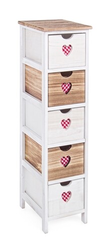 Comoda Chalet, Bizzotto, 26 x 32 x 98 cm, lemn de paulownia