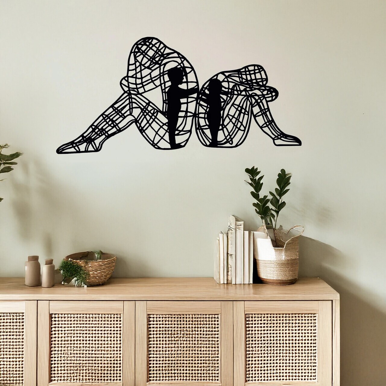 Decoratiune de perete, DCV-1045-MT, Dimensiune: 50 x 25 cm, Negru — imaginea 3