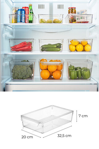 Set organizatoare frigider, Fremont, 964FRM3415, Plastic, Transparent