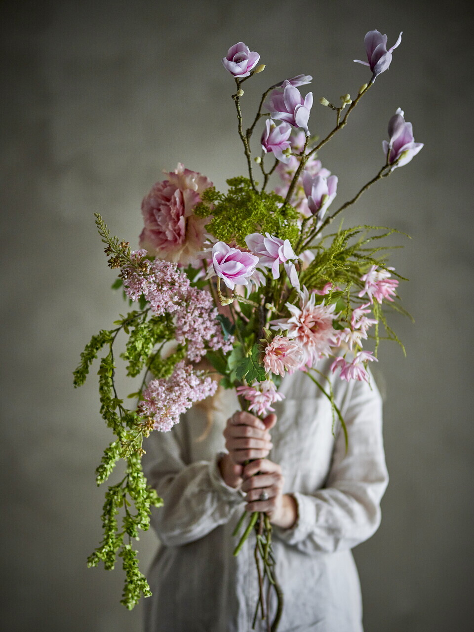 Buchet flori artificiale, Bloomingville, Breeze, 40x138 cm, poliester/polietilena, roz - view 3