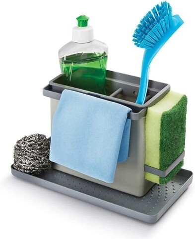 Organizator pentru chiuveta Tidytex, Metaltex, 24x13x14 cm, plastic, gri