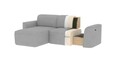Coltar stanga 4 locuri ELTAP, Ume, 287x190x88 cm, lemn/poliester, mustar