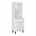 Dulap de bar pentru cafea, Hanah Home, Ledli, 60x179x41.8 cm, PAL, Alb