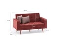 Canapea extensibila Dublin, Balcab Home, 2 locuri, 150x75x90 cm, lemn, rosu