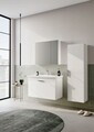 Set Dulap de Baie cu Chiuvetă și Oglindă (2 Piese), Hanah Home, Desna 90, Alb mat