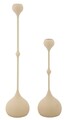 Set 2 suporturi de lumanare Slimmy, Mauro Ferretti, 8x26 cm, 8x37 cm, fier, crem/auriu