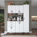 Dulap multifunctional, Hanah Home, JE266, 160x218.6x45 cm, Alb/Maro