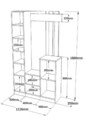 Cuier de perete, Locelso, Dd7-W, 113.6x180x35 cm, PAL, Alb
