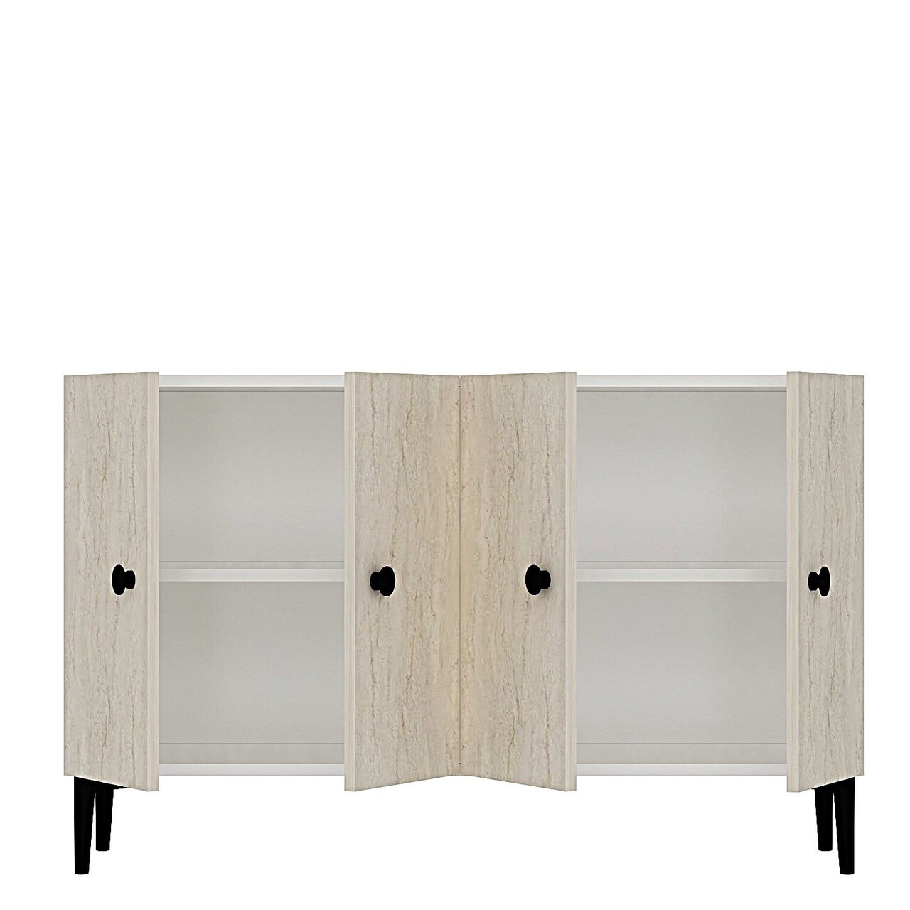 Consola, Hanah Home, Pella 120, 120x75x32 cm, Alb / Travertin - view 7