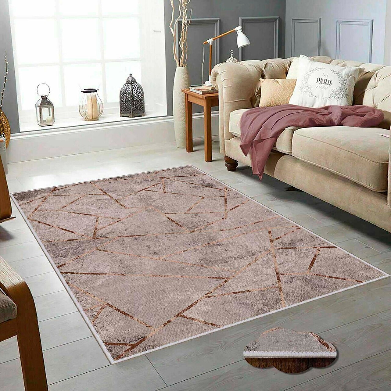 Covor Eexfab826-Klm 120x180 cm Bumbac Nurcă / maro