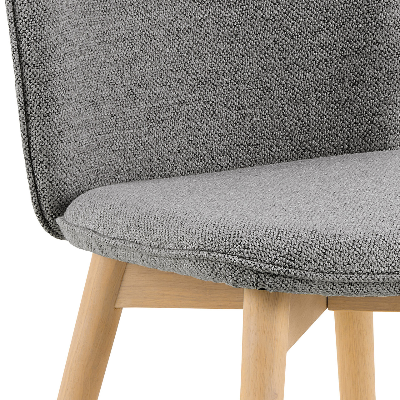 Scaun Cindy, Actona, 49x56x89 cm, tesatura Boucle/lemn de stejar, gri - view 8