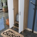 Cuier de perete, Rani, EA111, 60x198 cm, PAL, Nuc/Alb