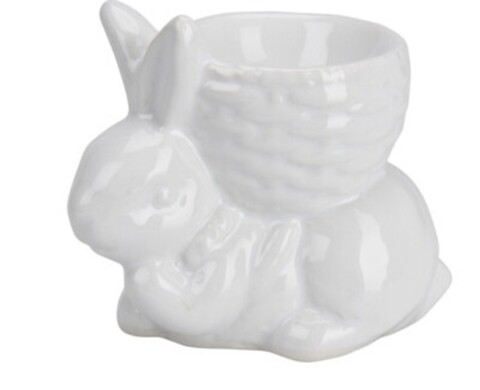 Suport pentru ou Rabbit standing down, 8.3x5.5x7.5 cm, dolomit, alb