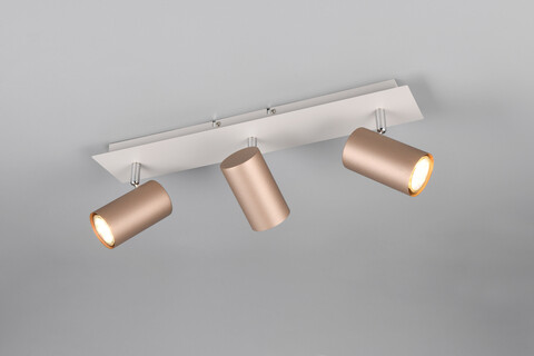 Plafoniera Marley, TRIO, 48x9x15 cm, 35W, 3x GU10, metal, alb/bronz