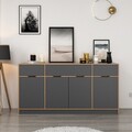 Consola, Minerva, Elina, 180x90x45 cm, PAL, Nuc / Antracit