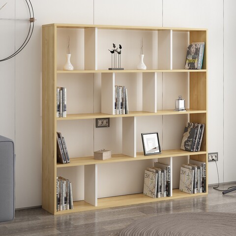 Biblioteca, colman, hodbi 935cmn1107, 145.2 x 25 x 145 cm, pal melaminat, stejar/alb