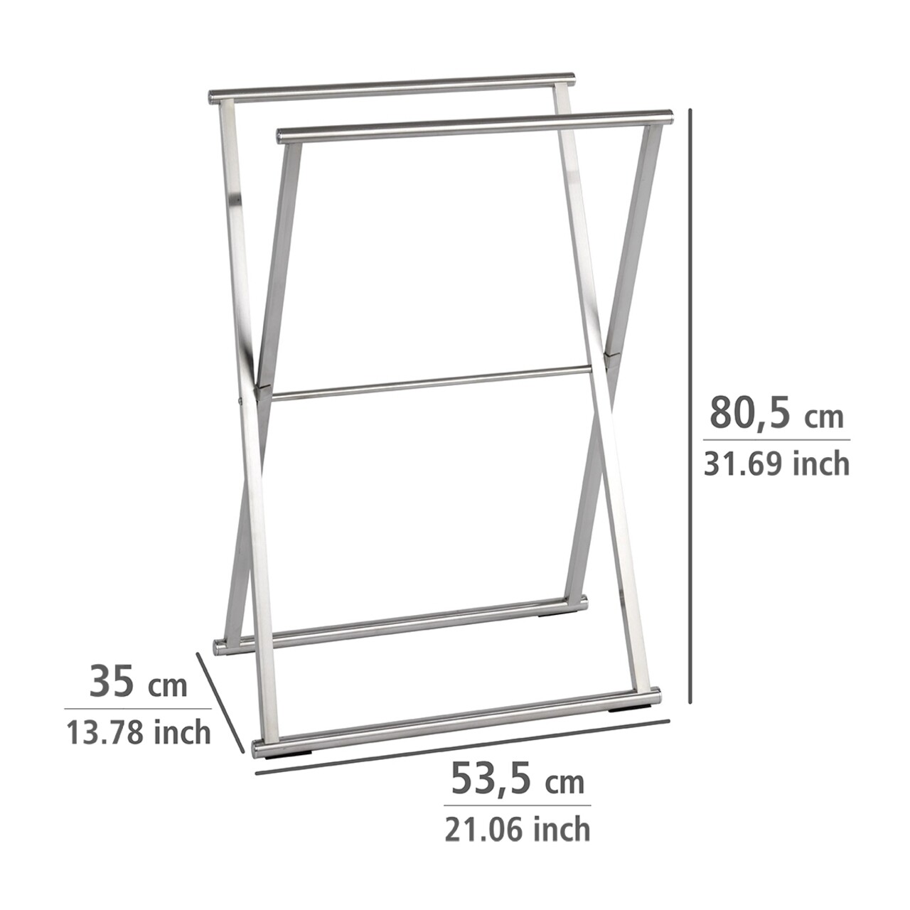 Suport pentru prosoape, Wenko, Lava, 53.5 x 80.5 x 35 cm, inox, argintiu - 2 | YEO