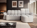 Coltar extensibil dreapta 3 locuri ELTAP, Beneth, 301x185x115 cm, lemn/poliester, gri deschis