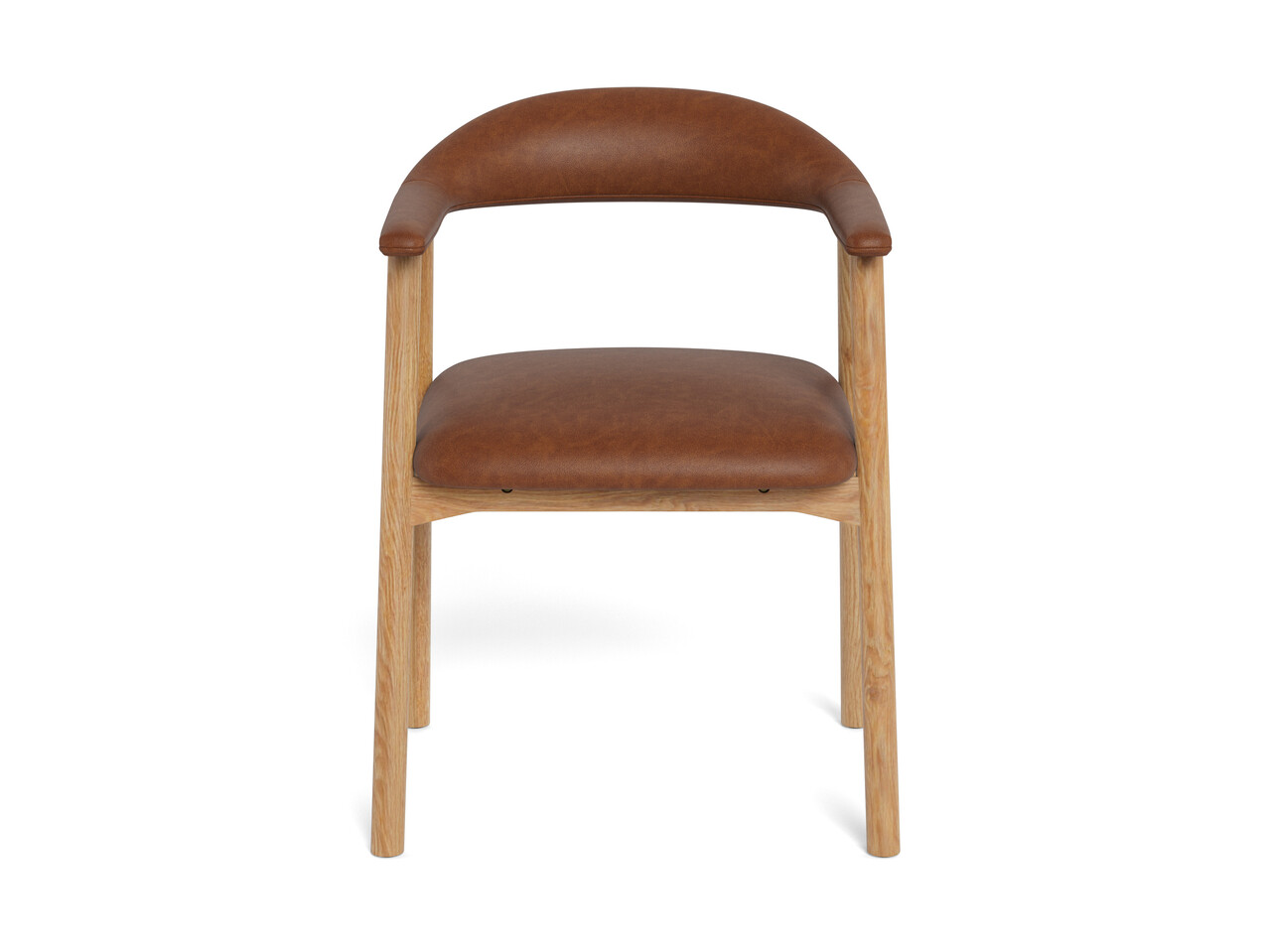 Scaun Addi, Actona, 56x54x75.5 cm, piele ecologica/lemn de stejar, brandy - view 2