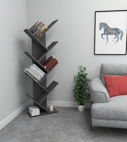 Corp biblioteca, Almaren, Hitit, 46×128.5×22 cm, PAL, Antracit Almaren