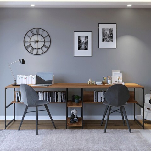Birou Buyuk, Lacivert, 240x60x74 cm, PAL, maro 240x60x74