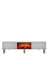 Comoda TV, Hanah Home, Dario Bohem Fireplace, 150x44.6x29.6 cm, PAL , Alb