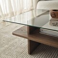 Masuta de cafea, Neostill, Saga Rectangle, Nuc / Transparent