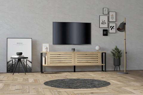 Comoda TV, Puqa Design, Bex, 160x50.4x24.5cm, PAL melaminat, Safir