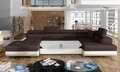 Coltar extensibil dreapta 6 locuri ELTAP, Rod-08, Rodrigo, 345x202x90 cm, lemn/poliester, maro inchis/bej