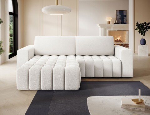 Coltar extensibil stanga 4 locuri ELTAP, Bon-217, Bonett, 250x175x92 cm, lemn/poliester, alb