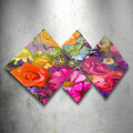 Set 4 tablouri decorative, 4MDF282842702, MDF, Imprimat UV, Multicolor