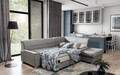 Coltar extensibil dreapta 4 locuri ELTAP, BR41, Bergen, 247x214x83 cm, lemn/poliester, mustar