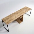 Birou dublu Ikili, Lacivert, 240x60x74 cm, PAL, natural
