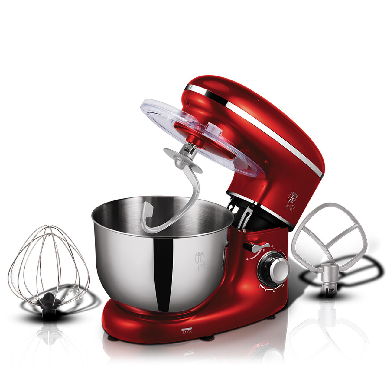 Robot de bucatarie Berlinger Haus, Burgundy, 1300W, inox/plastic, rosu/argintiu - imagine 2
